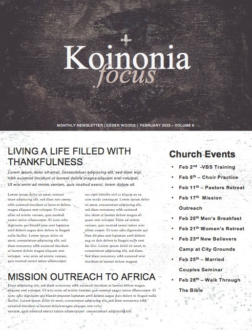 Lent Church Newsletter