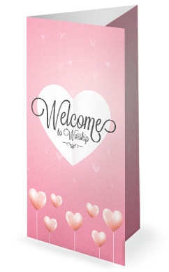 Valentine's Day Church Trifold Bulletin