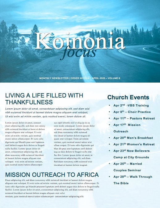 The Path Blue Church Newsletter