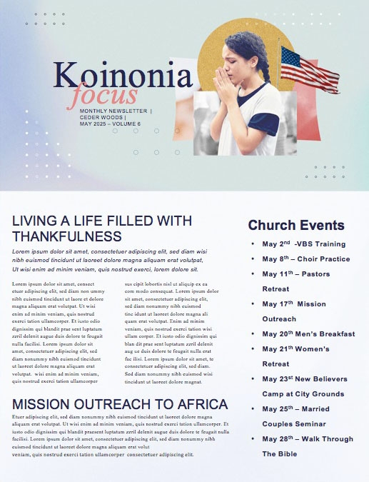 National Day Of Prayer Church Newsletter