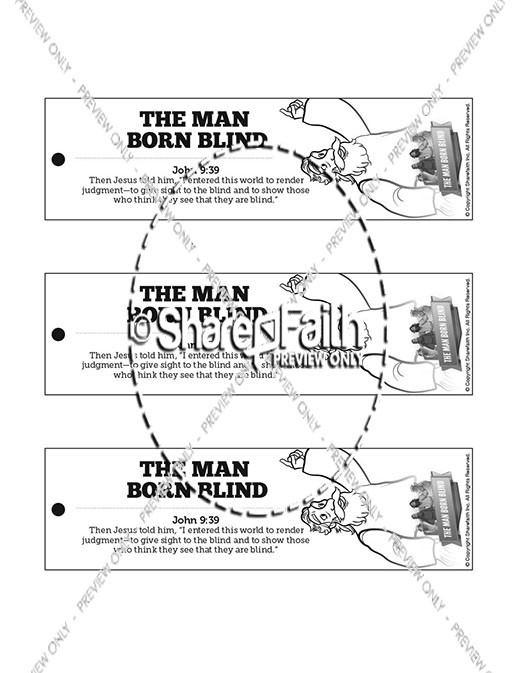 John 9 The Man Born Blind Bible Bookmarks