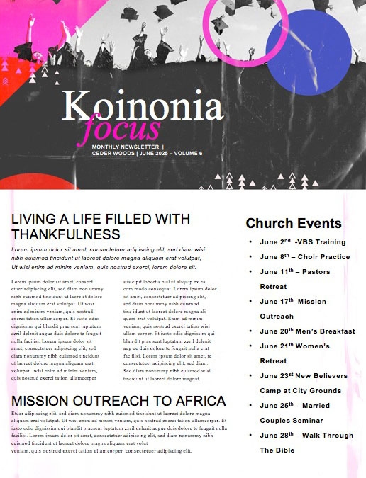 Grad Sunday Church Newsletter