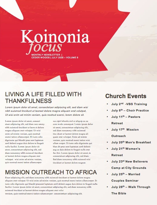 Canada Day Maple Leaf Newsletter