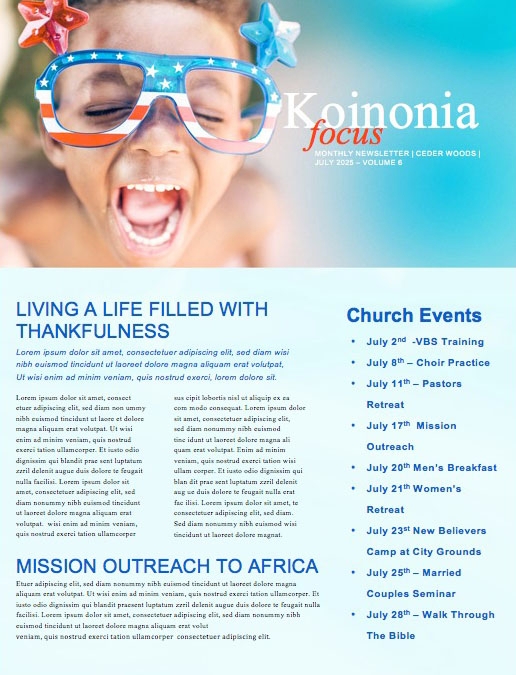 Celebrate Freedom 4th of July Newsletter