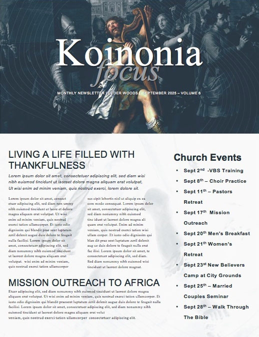 Shameless Church Newsletter