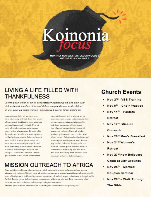 Power Of Words Church Newsletter