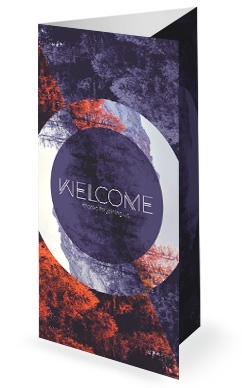 Fall Back Purple Trifold Church Bulletin