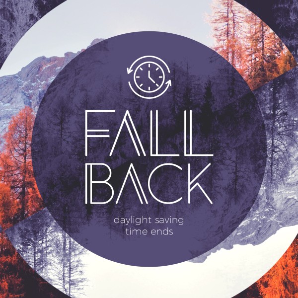 Fall Back Purple Social Media Graphic
