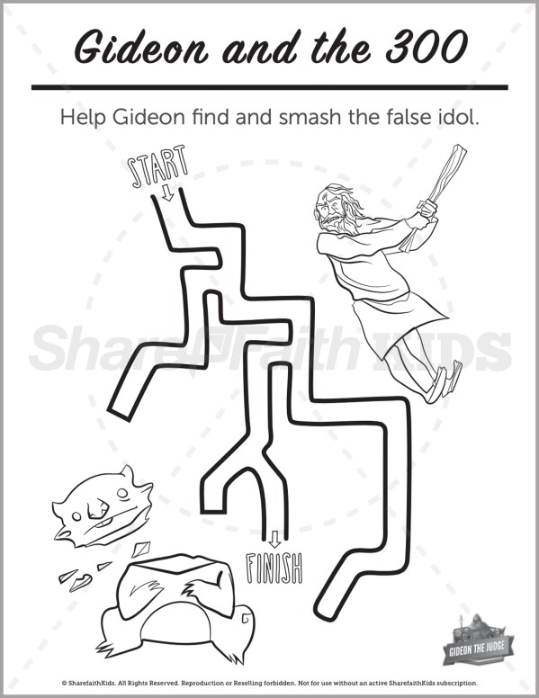 Judges 6 Gideon and the 300 Preschool Mazes