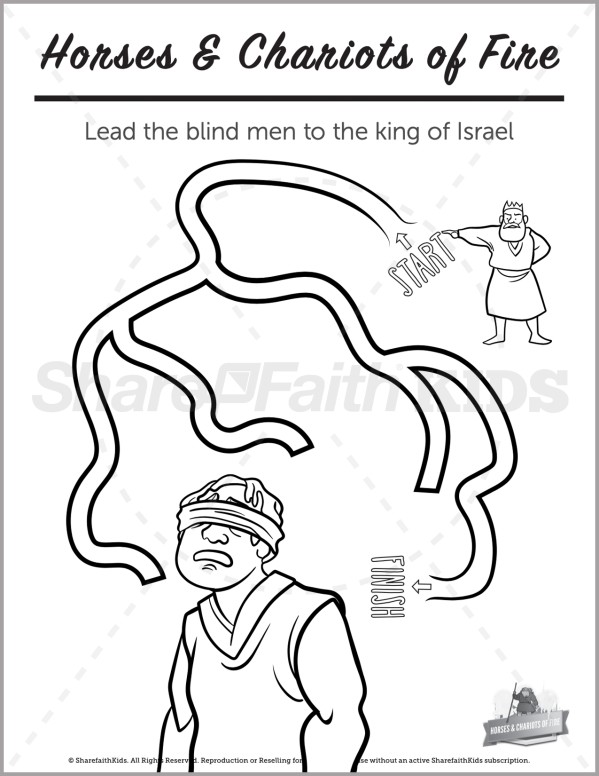 2 Kings 6 Horses and Chariots of Fire Preschool Mazes