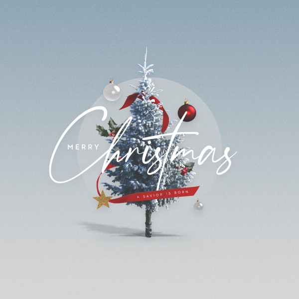 Merry Christmas White Christmas Social Media Graphic