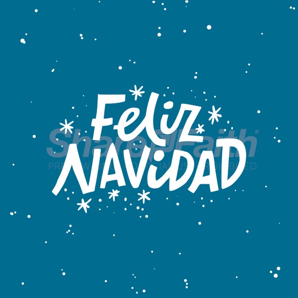 Feliz Navidad Blue Social Media Graphic