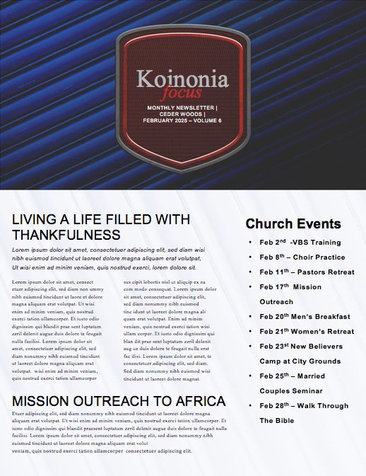 Super Sunday Blue Church Newsletter