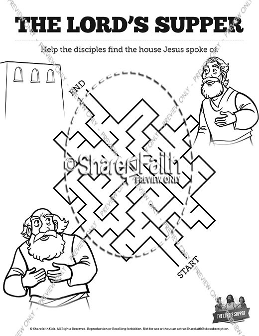 Luke 22 The Lords Supper Bible Mazes