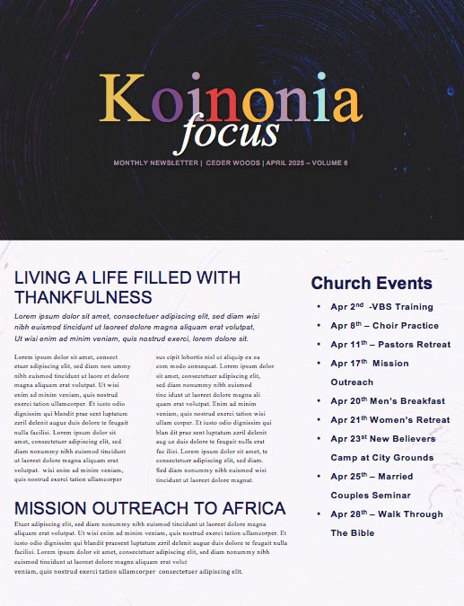 Win Build Send Church Newsletter