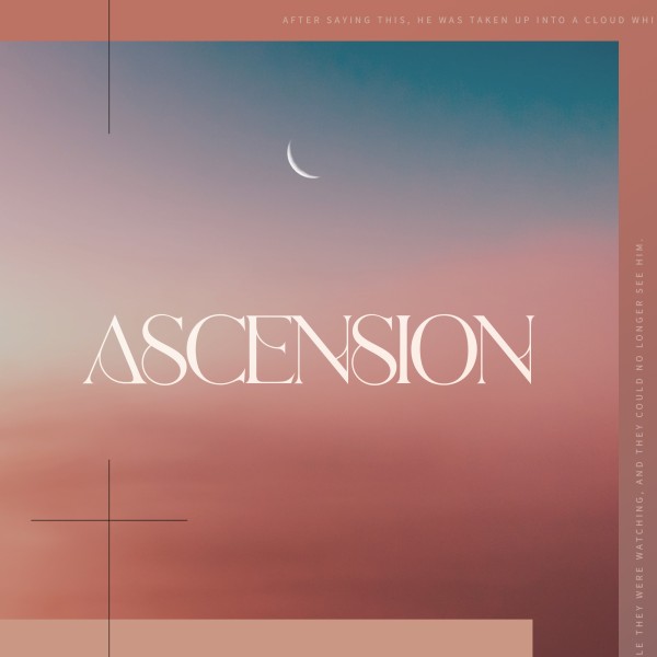 Jesus' Ascension Pink Blue Social Media Graphic