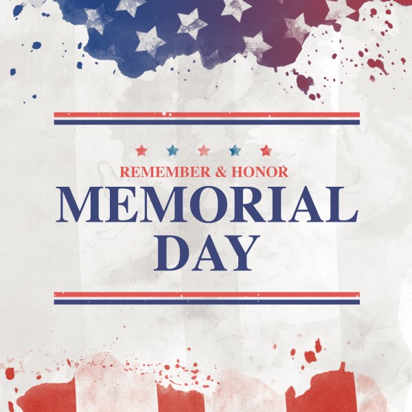 Memorial Day Flag Social Media Graphic