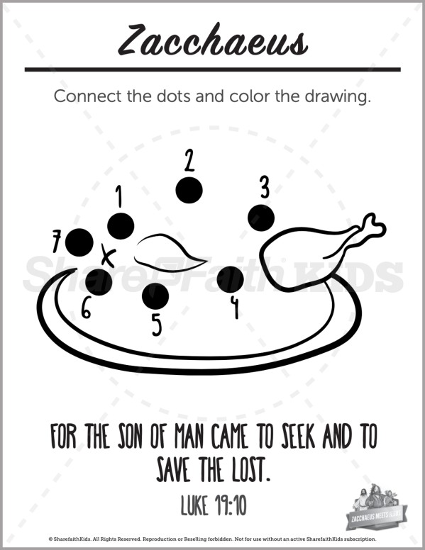 Luke 19 The Story of Zacchaeus Preschool Dot to Dot