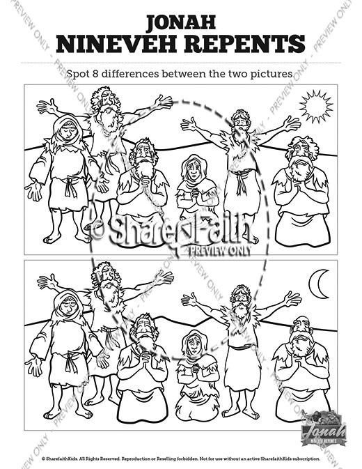 Jonah 3 Nineveh Repents Spot the Differences