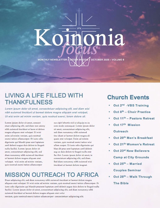 Cross Before Crown Church Newsletter