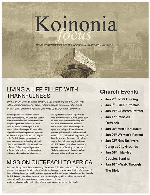 Romans Foundations of Faith Newsletter