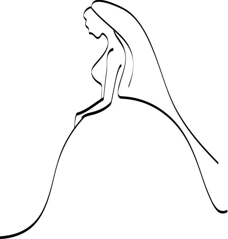 Praying Bride Silhouette
