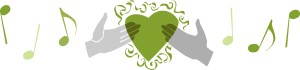 Green Music and Hands Holding Heart