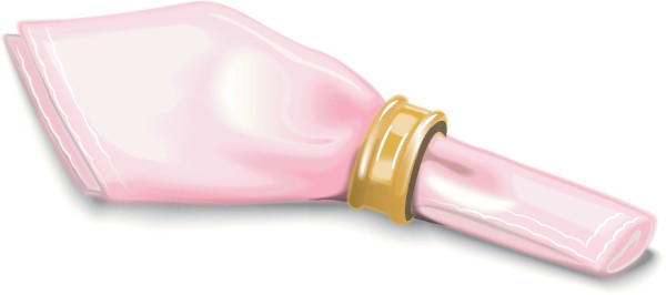 Gold Napkin Ring and Pink Napkin