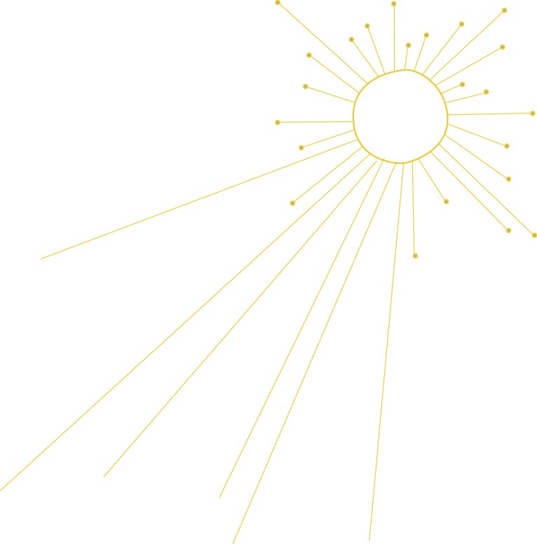 Shining Sun Outline with Rays