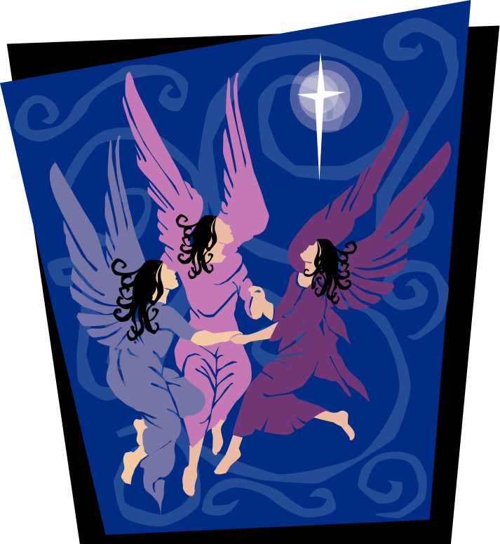 Angels and Star Christmas Clipart
