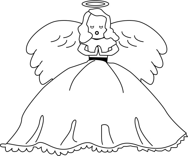 Cute Angel Doll Line art