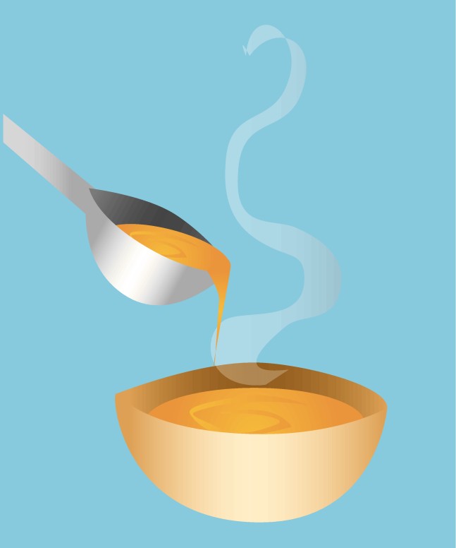 Soup Serving Image on Blue