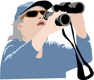 Birdwatcher in Blue