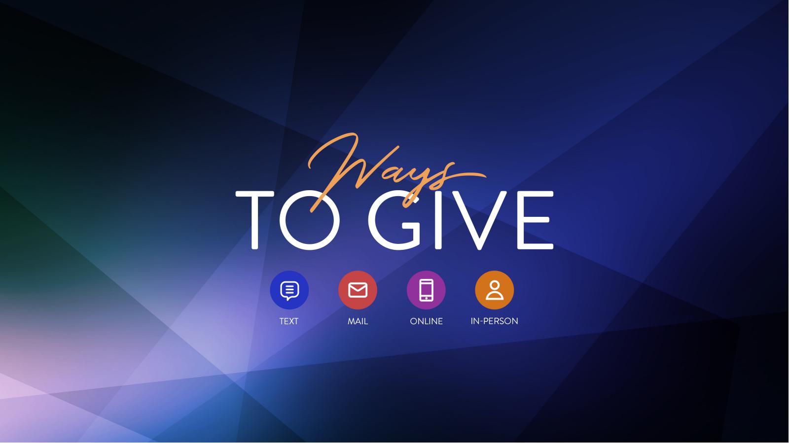 Ways To Give Abstract Church Announcement Pre Service Slides