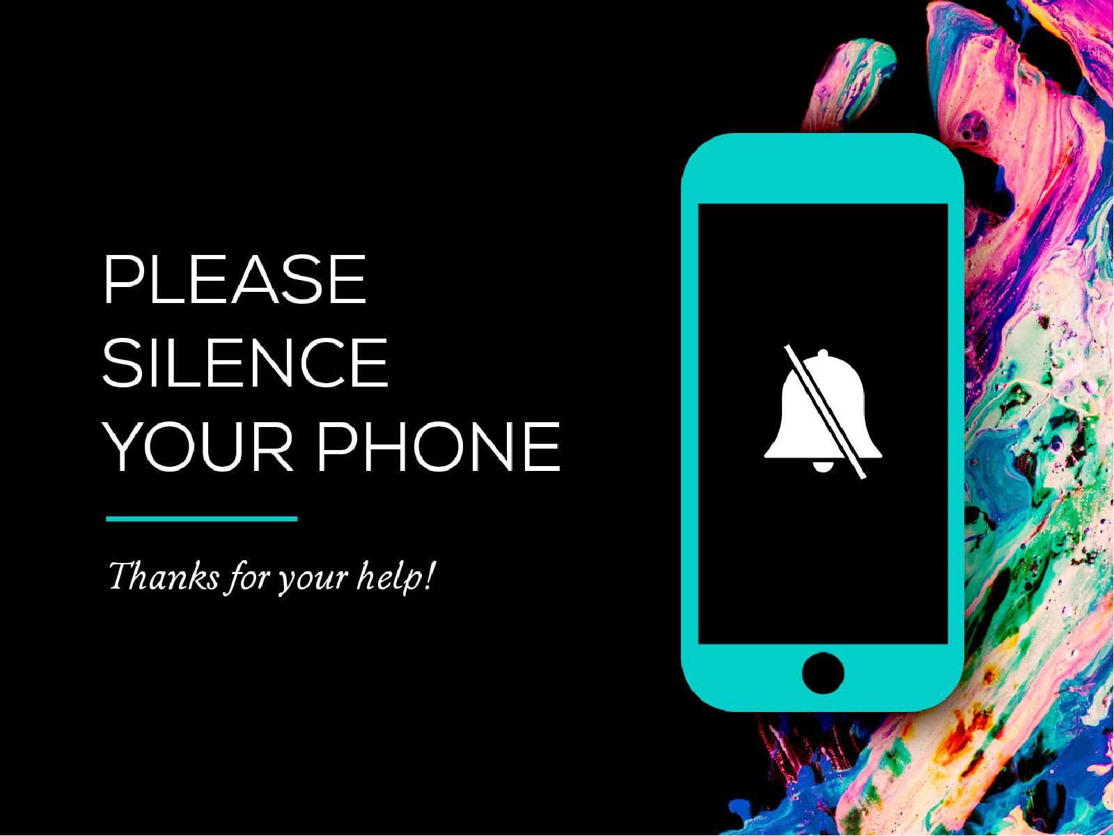 Please Silence Your Phone Color Splash Church PowerPoint