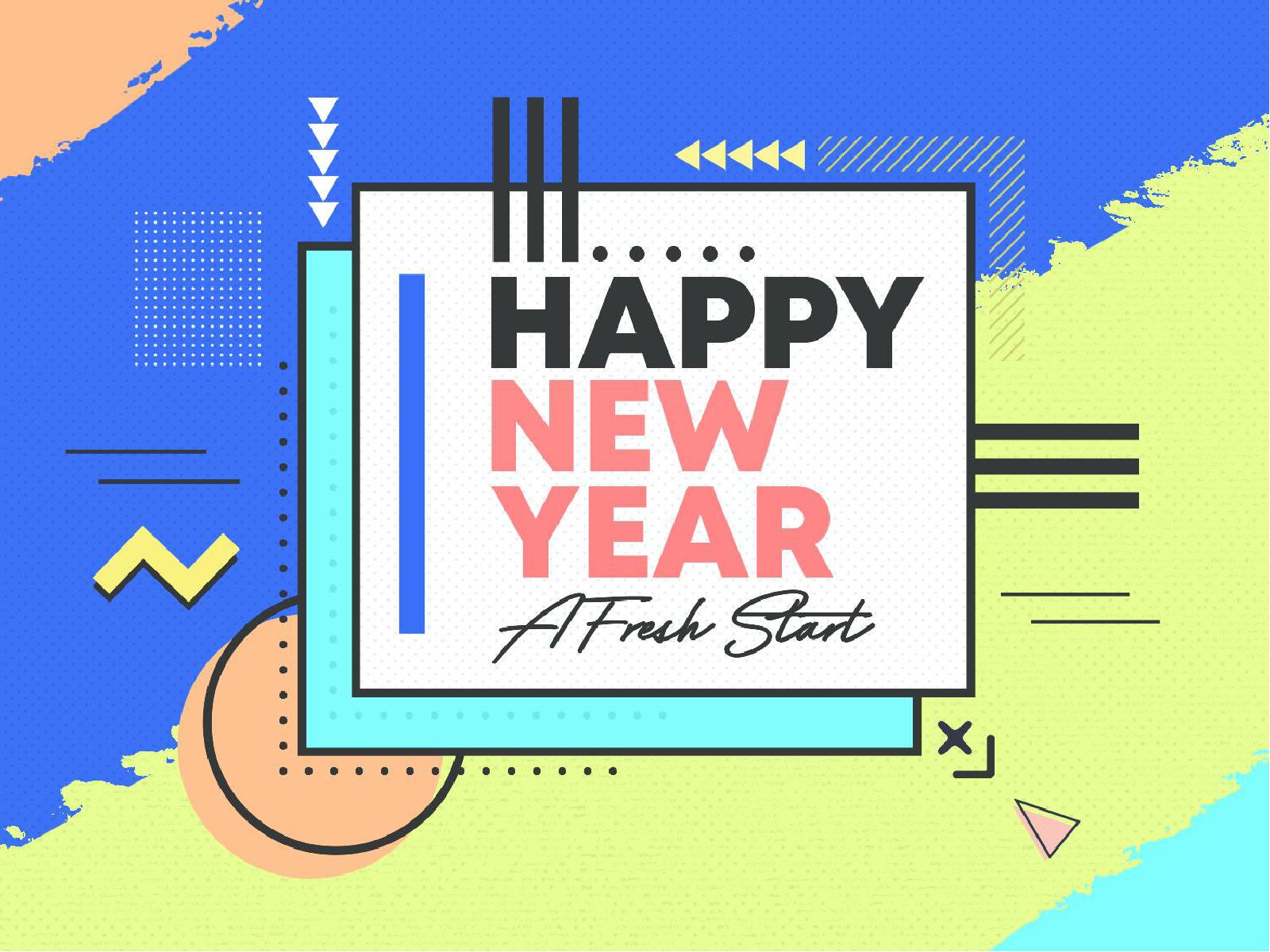 Happy New Year Fresh Start PowerPoint