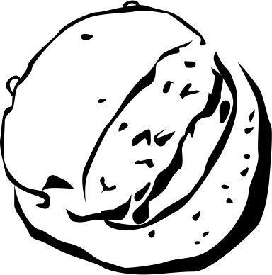 Black and White Broken Bread on Platter