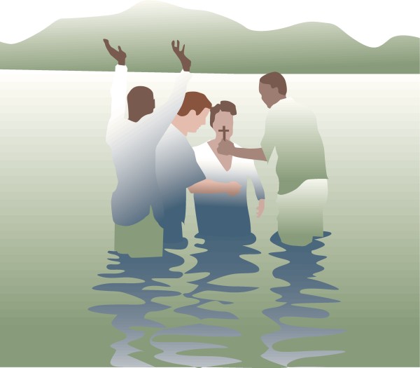 Simple Baptism Scene green river