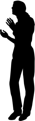 Silhouette Woman with Hands to Receive