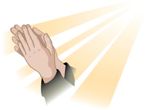 Gold Rays and Praying Hands