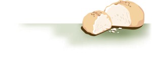 Broken Bread with Crumbs