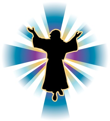 Jesus with Multicolored Rays of Light
