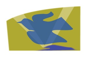 Blue Dove with Solid Background