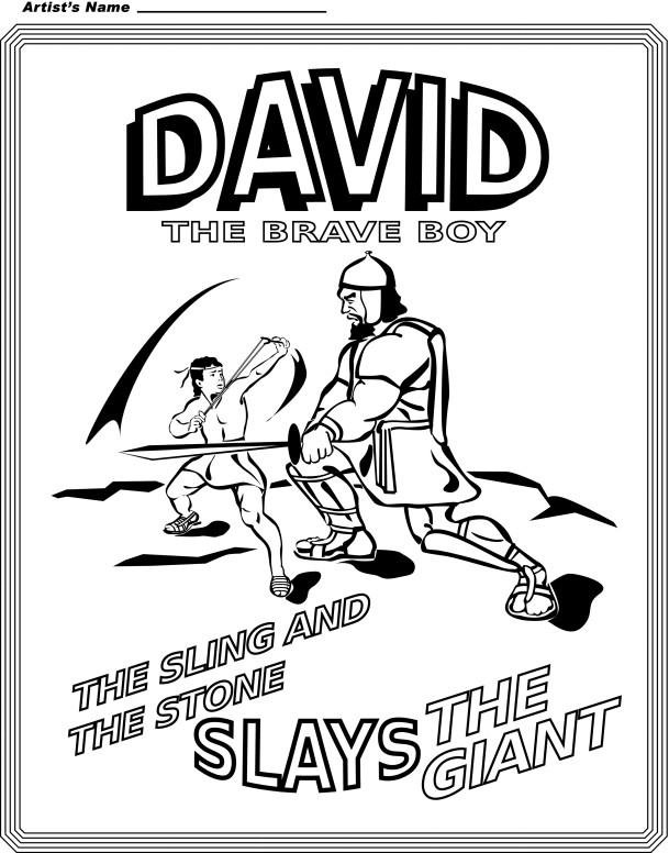 David the Brave Boy Coloring Page