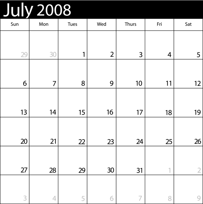 Calendar July 2008
