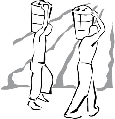 Field Workers in Black and White