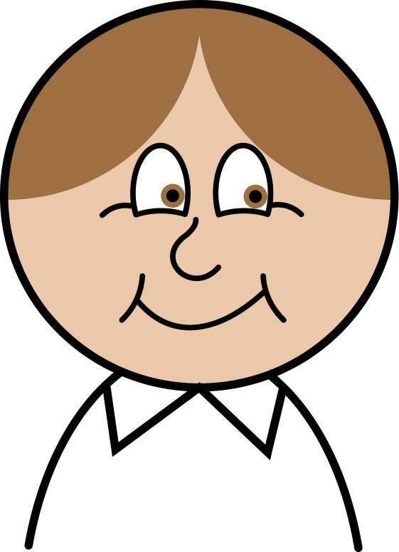 Cartoon Face with Brown Hair