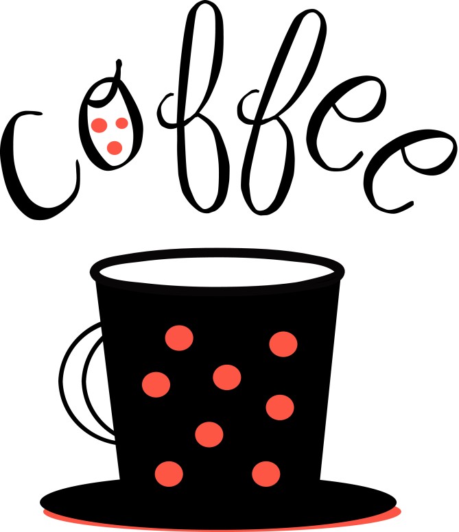 Black Mug Red Polka Dots