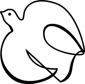 Black and White Ascending Dove Clipart