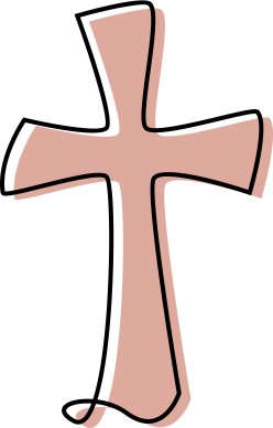 Flowing Cross Clipart in Peach